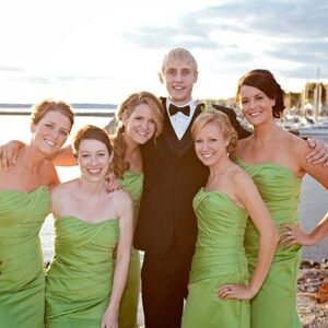 Bright Green Strapless Formal Gown